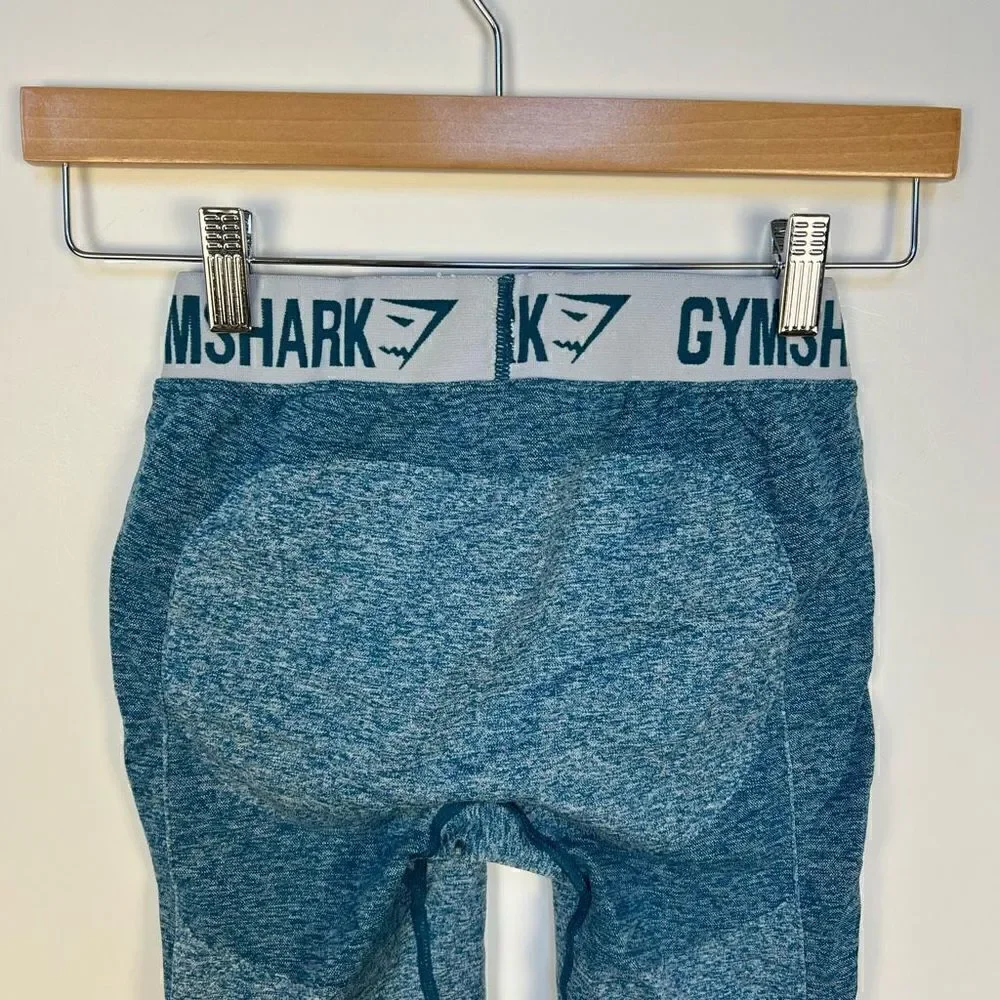 Gymshark Flex Seamless Leggings Workout Tights Heathered Blue Teal size S